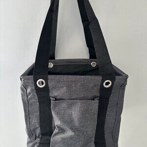 Thirty One Small Utility Tote - Charcoal Crosshatch - BRAND NEW in Bag